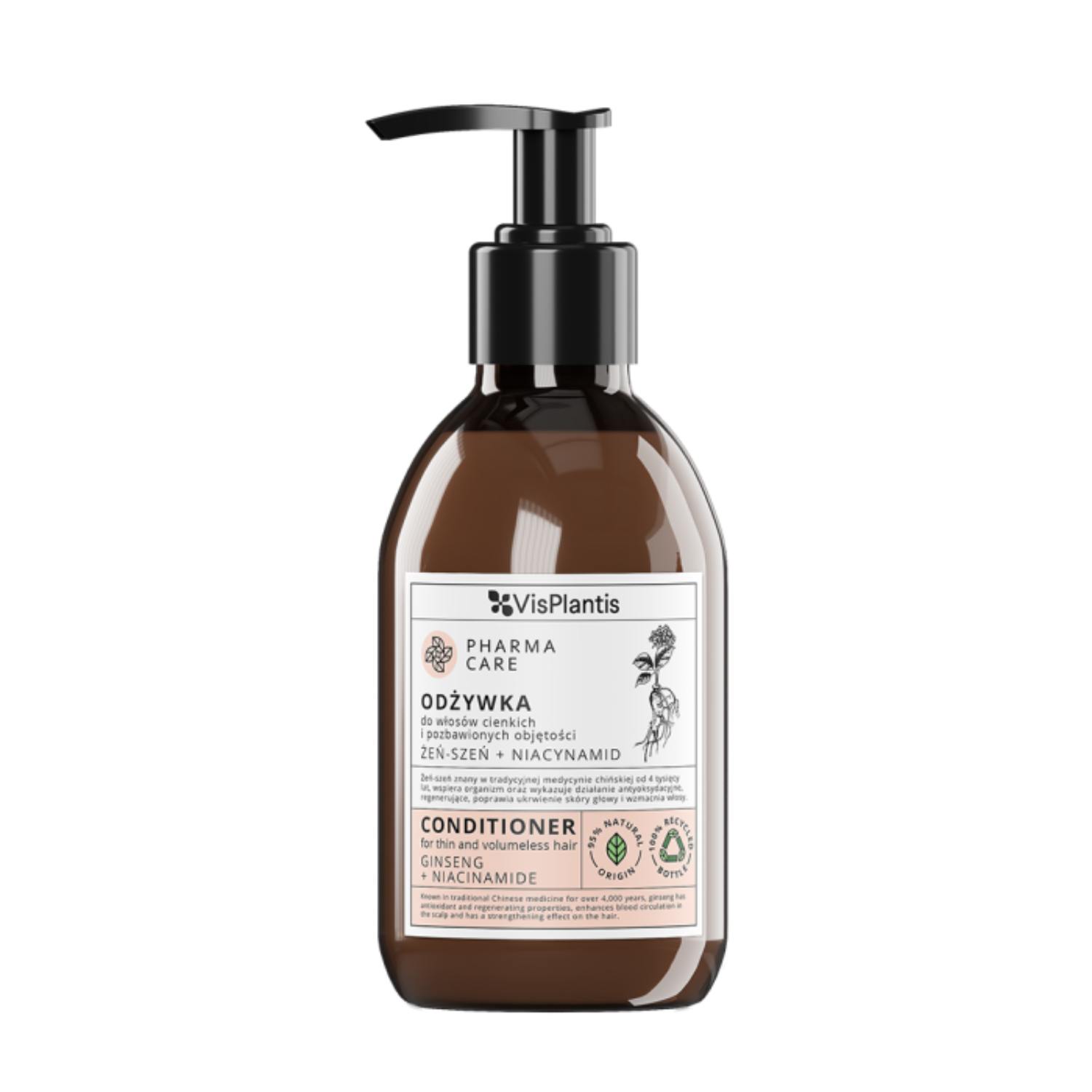 Vis plantis pharma care - odżywka do włosów cienkich, pozbawionych objętości, żeń-szeń i niacynamid, 300 ml