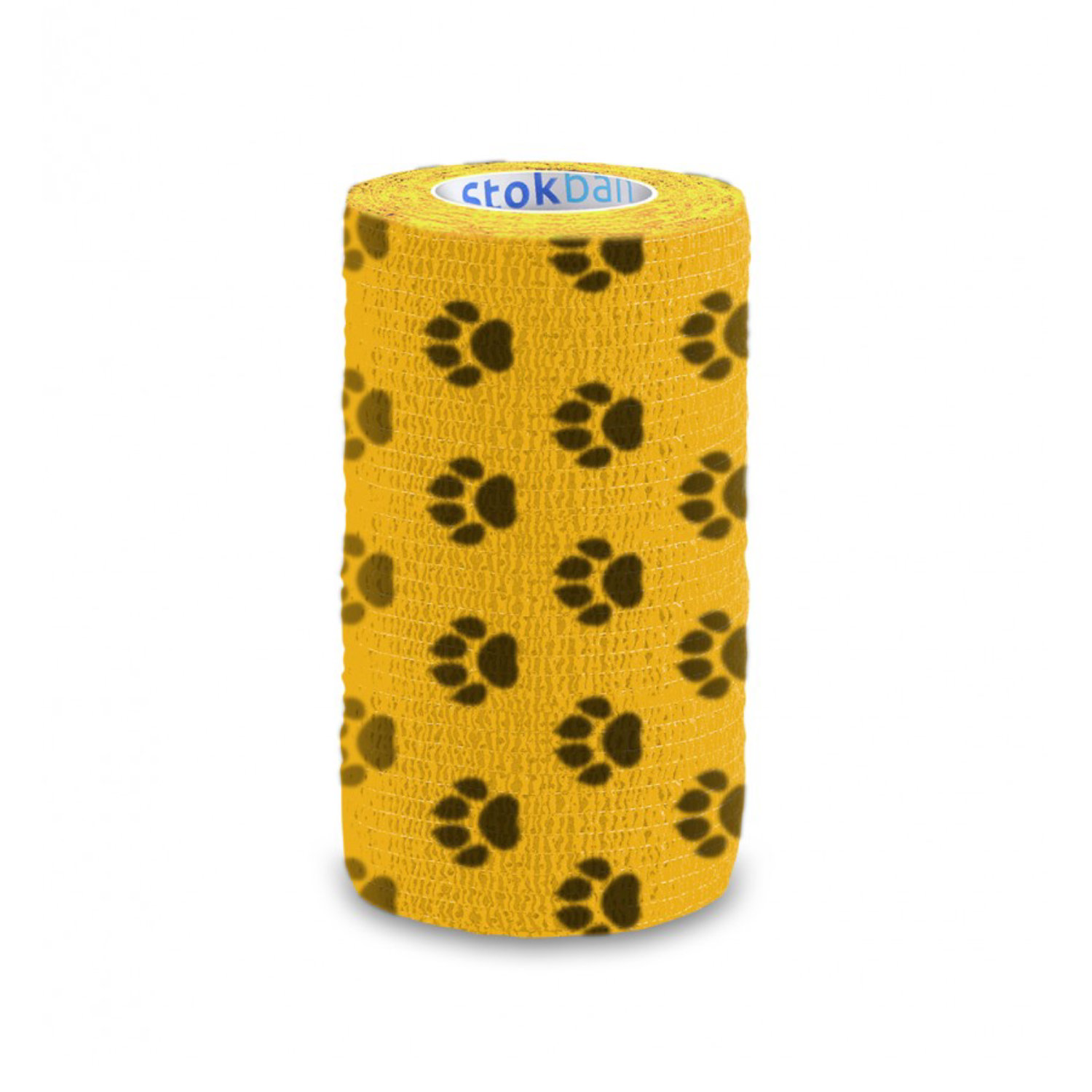 Stokban - samoprzylepny bandaż elastyczny żółte łapki, 10 cm x 4,5 m, 1 sztuka