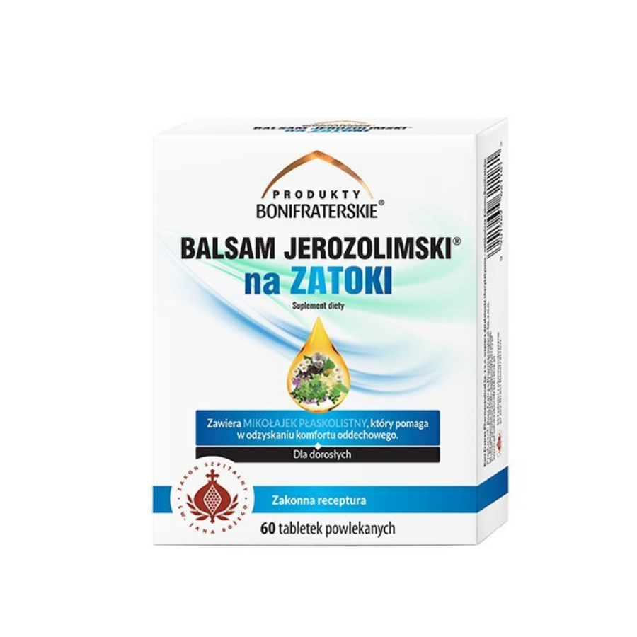 Produkty bonifraterskie balsam jerozolimski, na zatoki, 60 tabletek
