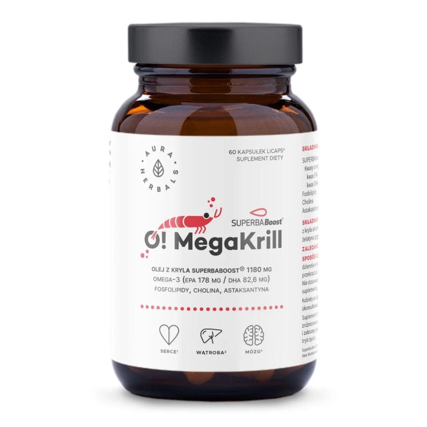 Aura herbals o! megakrill 1180 mg, 60 kapsułek