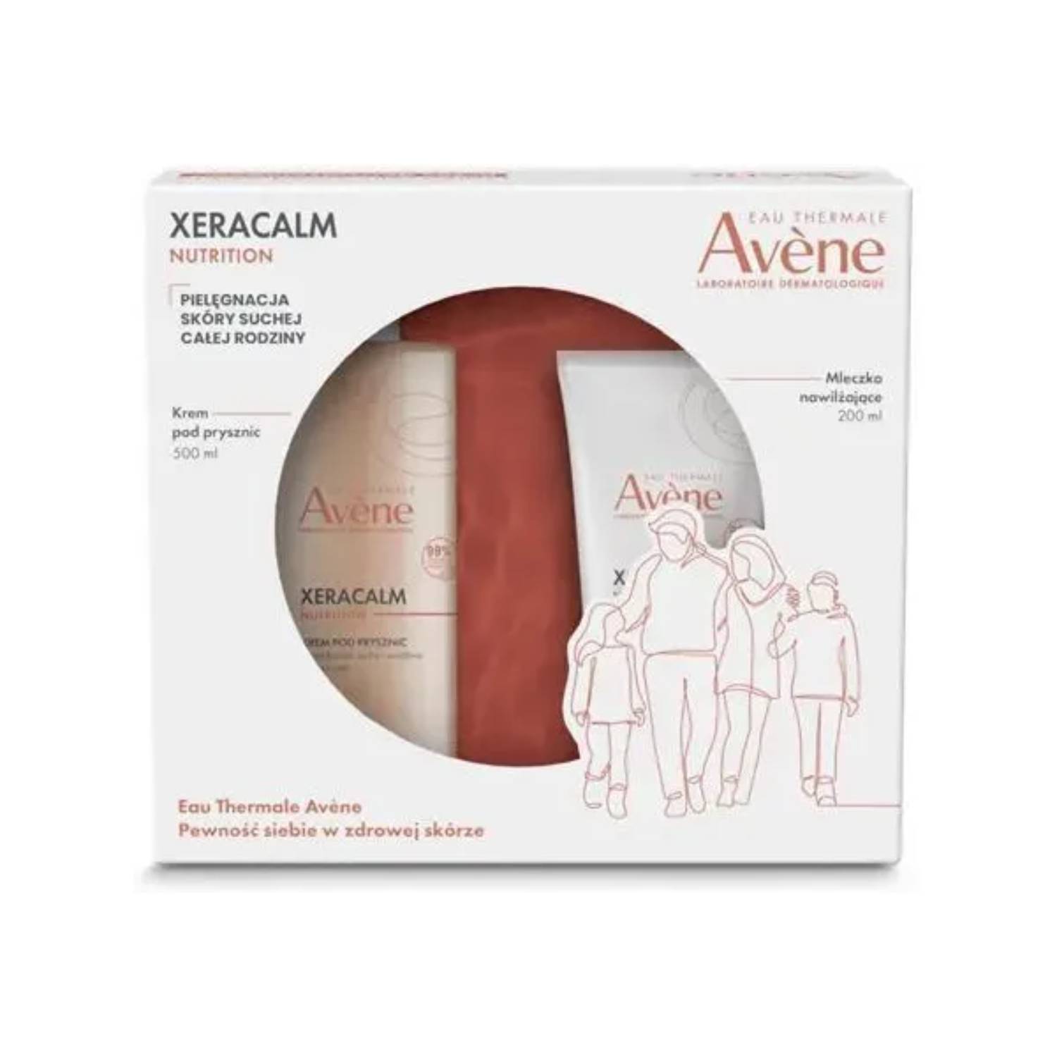 Avene xeracalm nutrition - krem pod prysznic 500 ml + mleczko nawilżające 200 ml