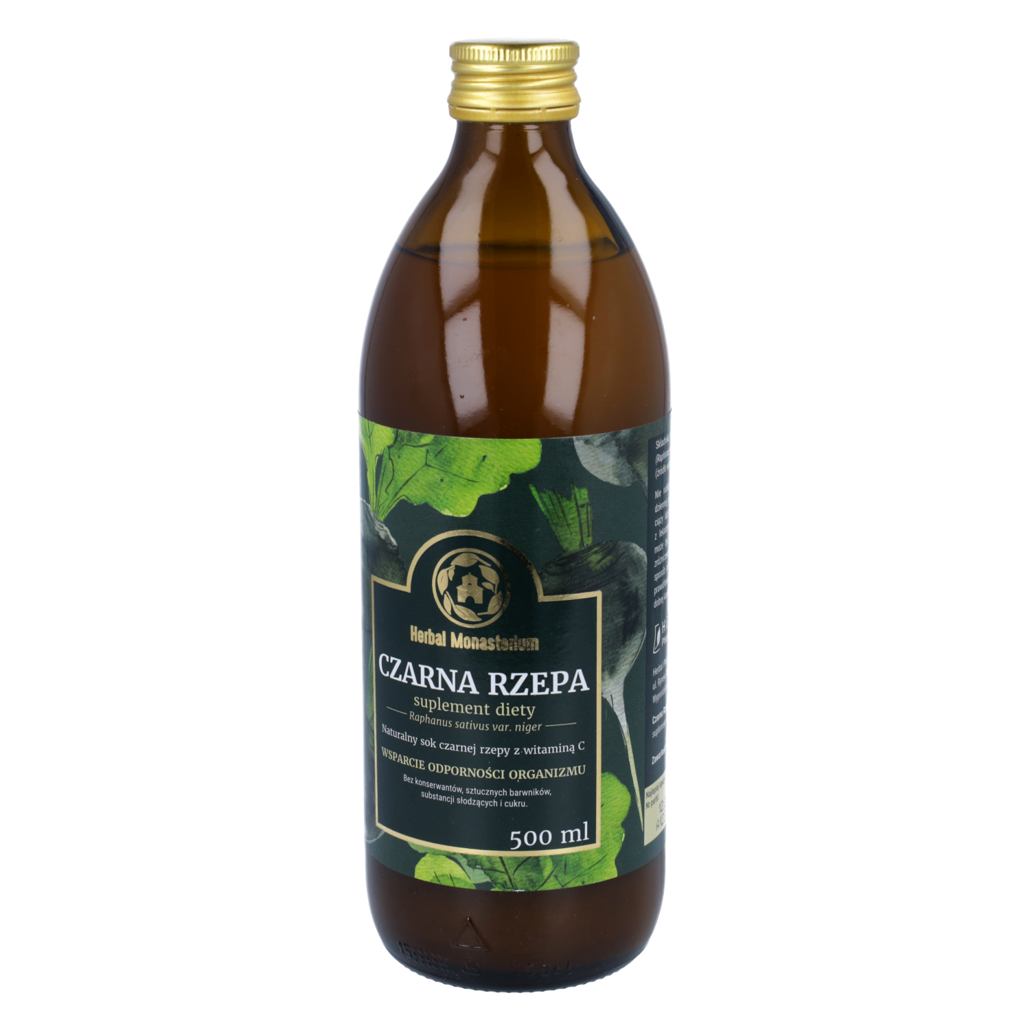 Herbal monasterium - naturalny sok z czarnej rzepy z witaminą c, wspiera odporność organizmu, 500 ml