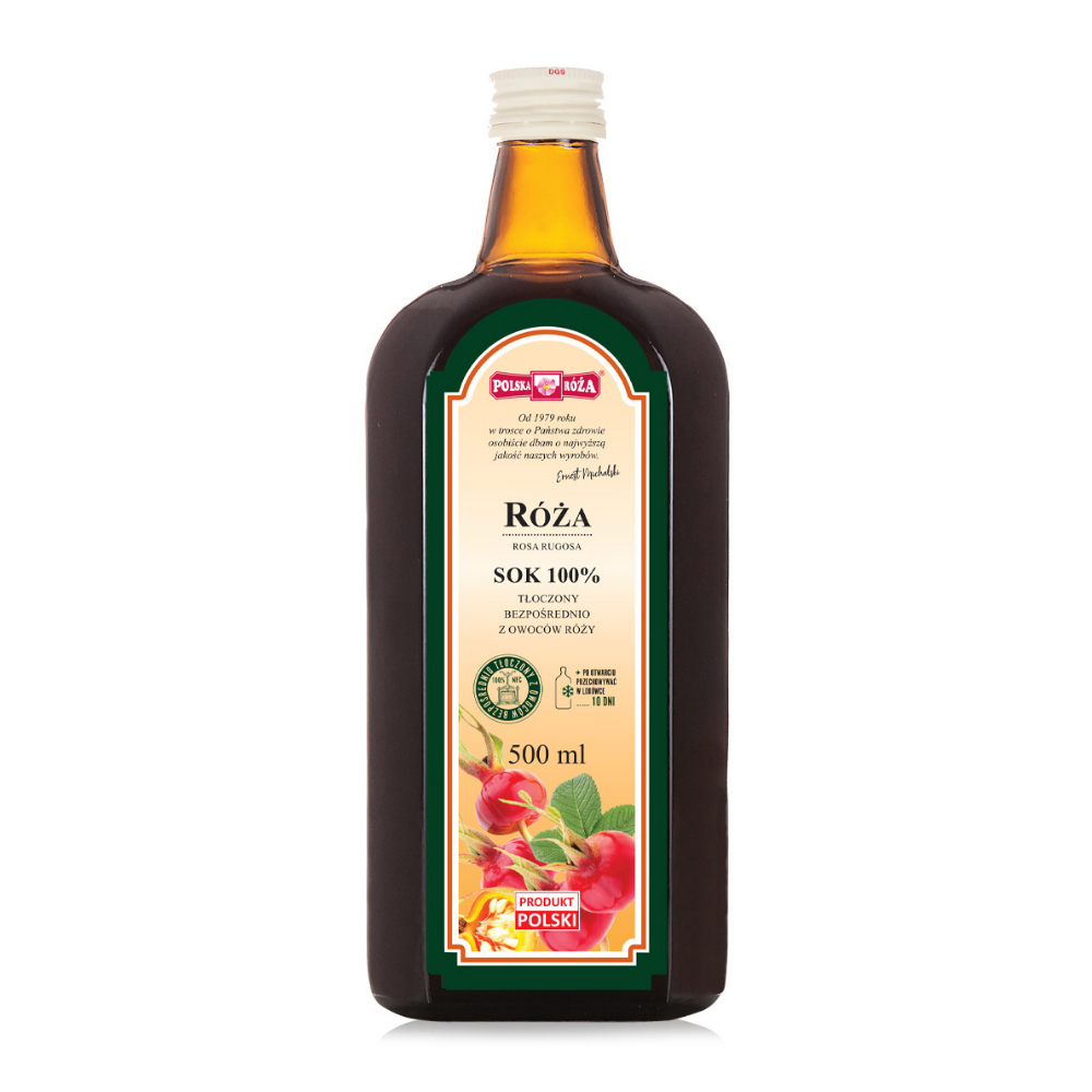 Polska róża - 100% sok z dzikiej róży, 500 ml