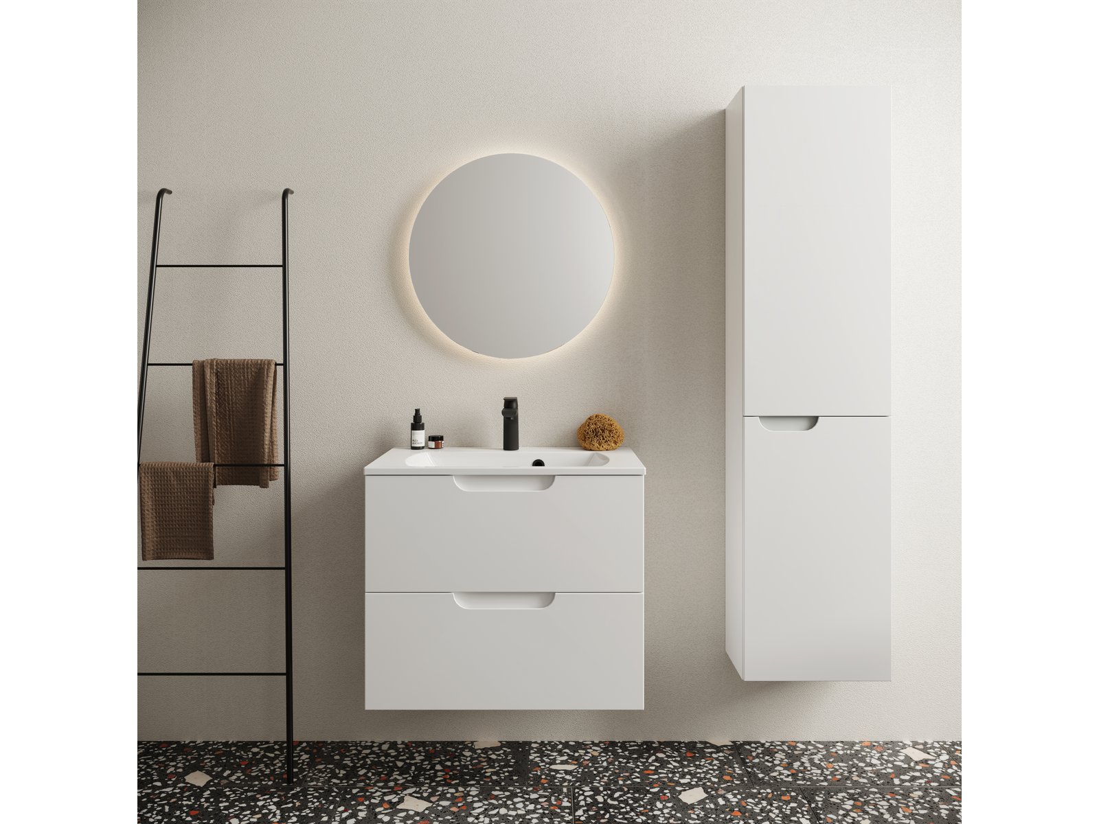 Ravak SD Classic II szafka 80 cm podumywalkowa wisząca biały połysk X000001480