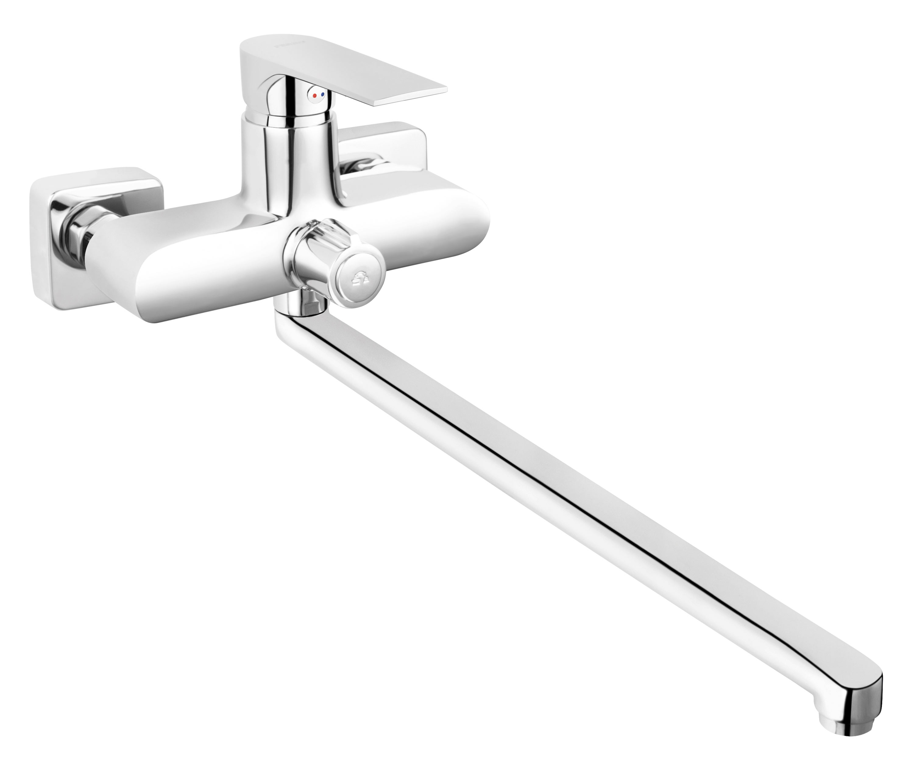 Ferro Algeo Square bateria wannowo-prysznicowa ścienna z przyłączem natrysku chrom BAQ5A