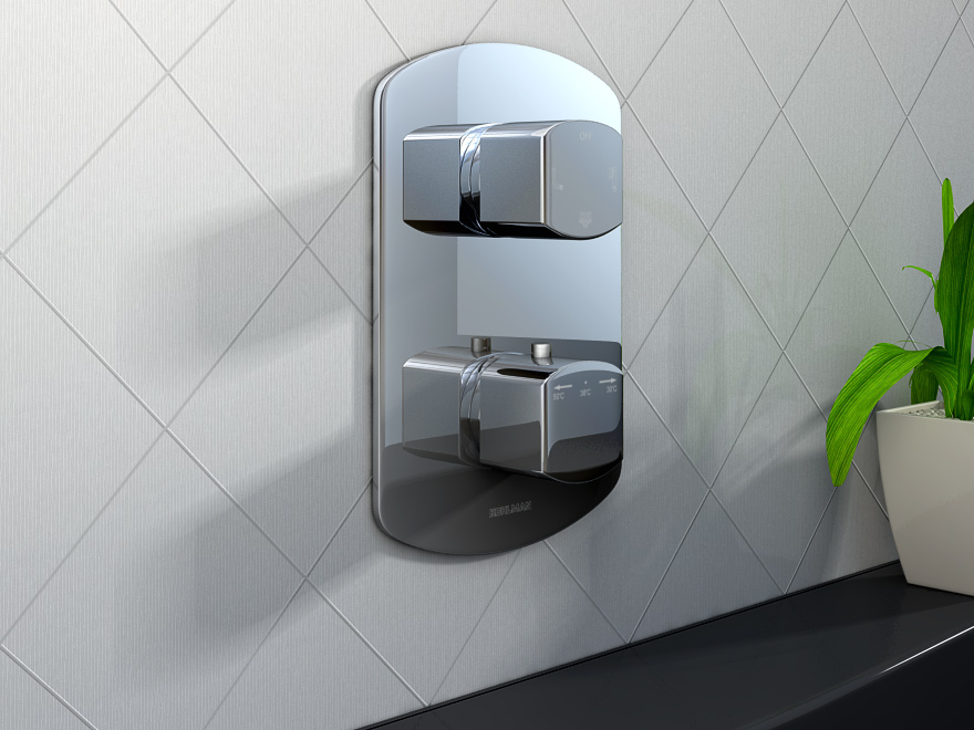 Kohlman Foxal bateria wannowo-prysznicowa podtynkowa termostatyczna chrom QW433F