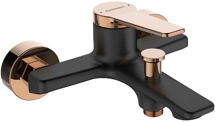 Kuchinox Alanis bateria wannowo-prysznicowa ścienna czarny/różowe złoto BQI810D - Wysyłka w 24h