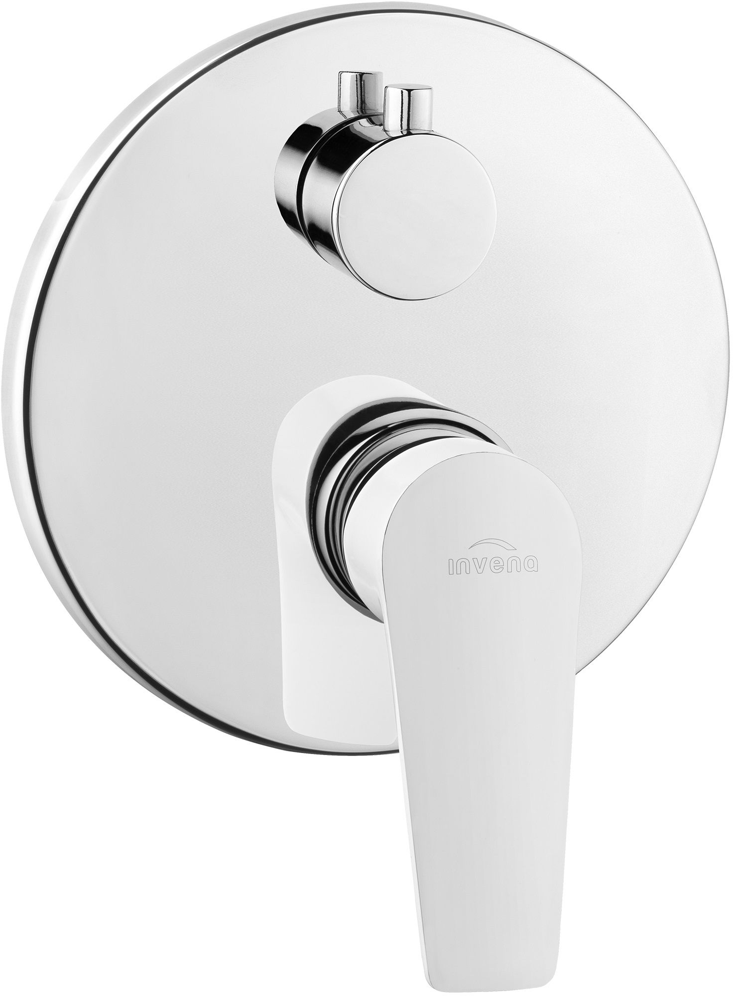 Invena Dokos bateria wannowo-prysznicowa podtynkowa biały/chrom BP-19-BO2