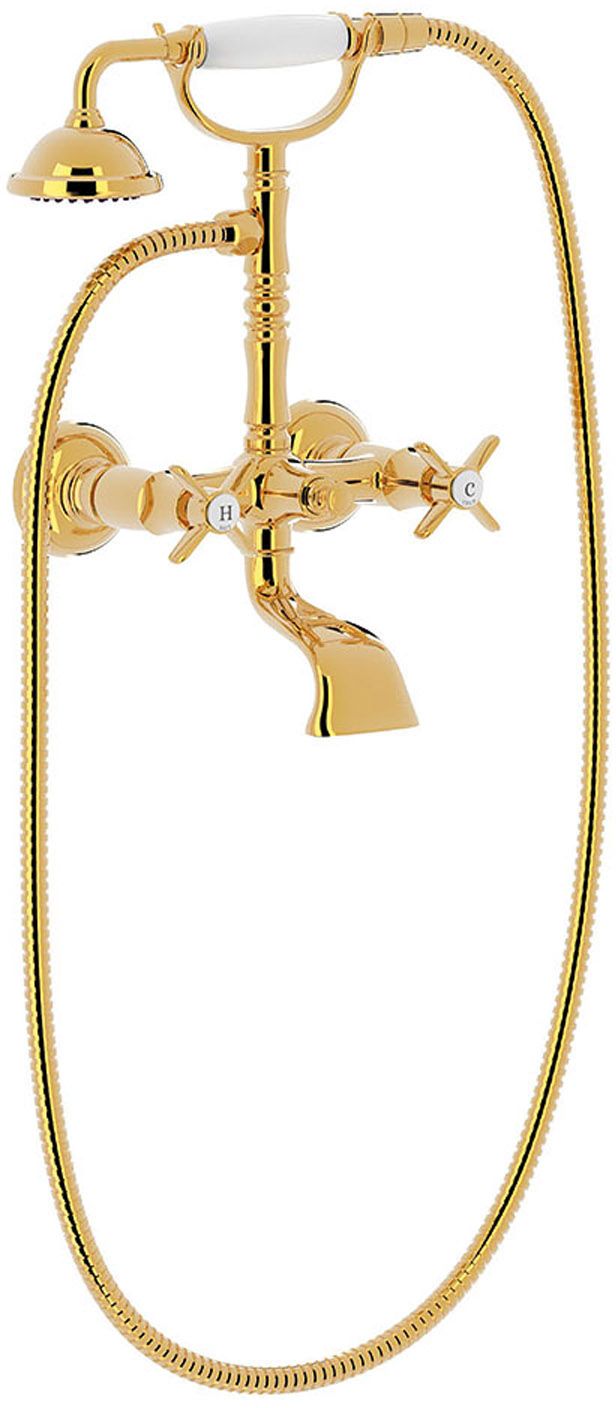 Tres Clasic bateria wannowo-prysznicowa ścienna złoty połysk 24217601OR