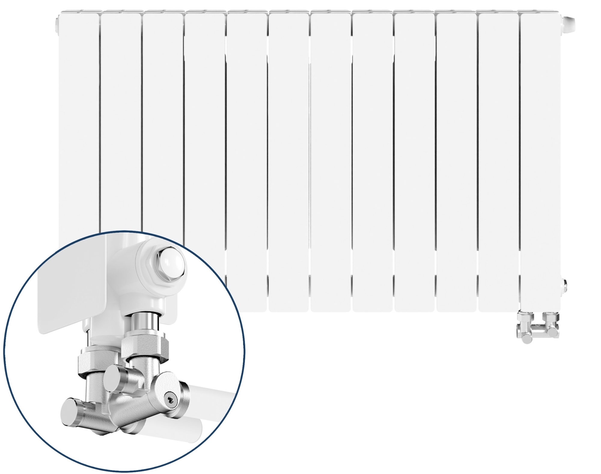 KFA Armatura ADR grzejnik pokojowy 57x96,6 cm podłączenie dolne biały 763-121-44