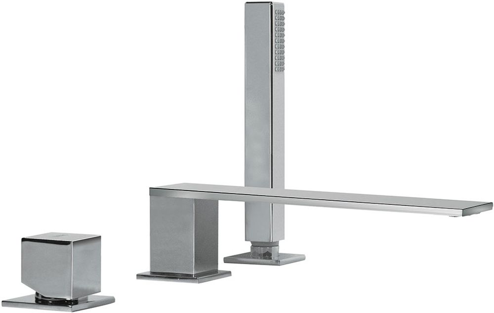 Tres Cuadro bateria wannowo-prysznicowa 3-otworowa chrom 006.161.04