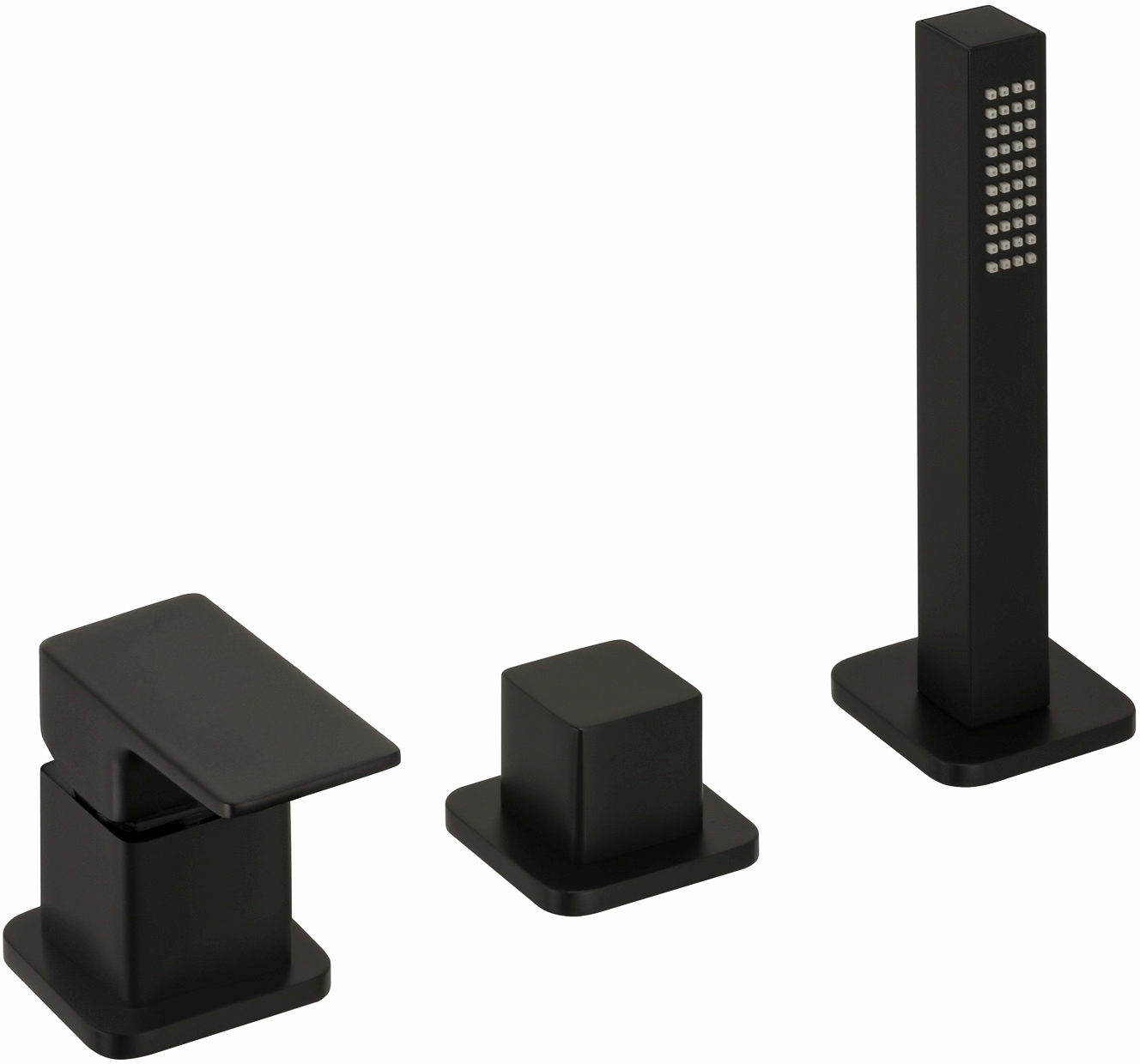 Herzbach Ceo Black bateria wannowo-prysznicowa 3-otworowa czarny mat 36.220250.2.12