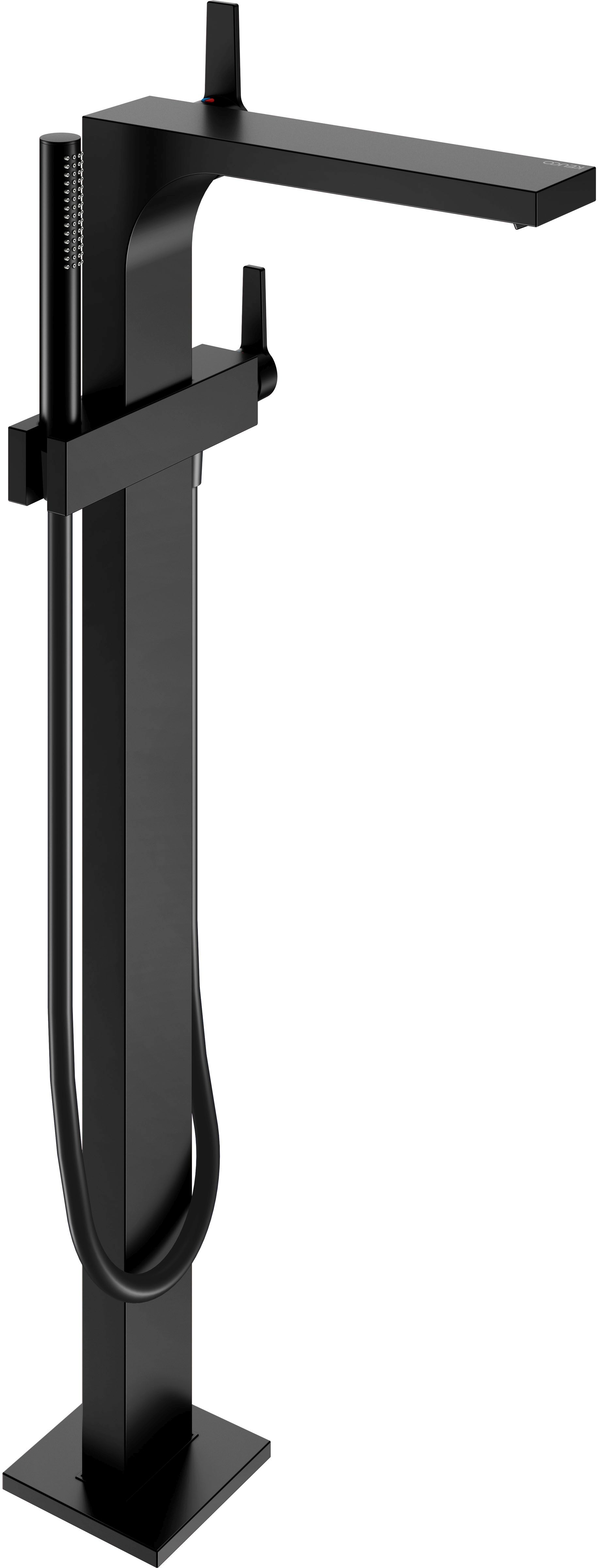 Keuco Edition 11 bateria wannowo-prysznicowa wolnostojąca czarny mat 51127370100