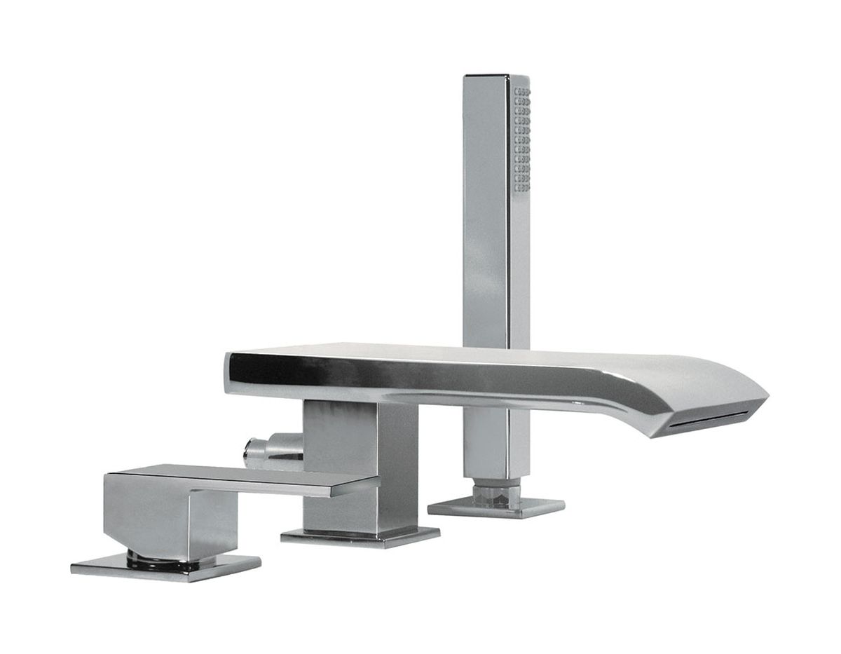 Tres Cuadro bateria wannowo-prysznicowa 3-otworowa chrom 1.06.161.02