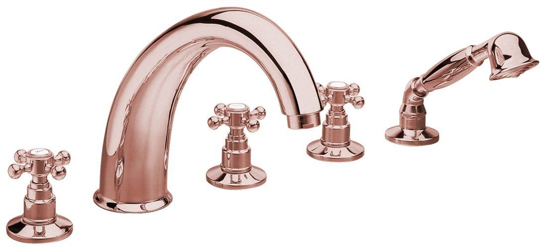 Sapho Antea bateria wannowo-prysznicowa 5-otworowa różowe złoto 3317