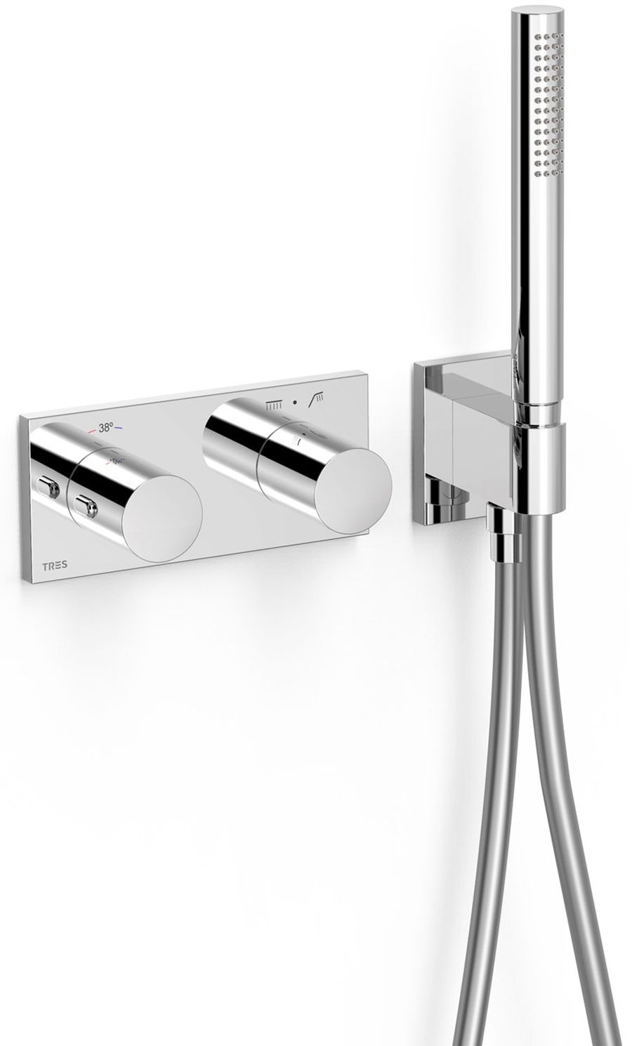 Tres B-System bateria wannowo-prysznicowa podtynkowa termostatyczna chrom 30735201