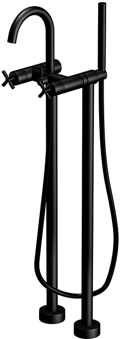 Steinberg 250 bateria wannowo-prysznicowa wolnostojąca czarny mat 2501162S