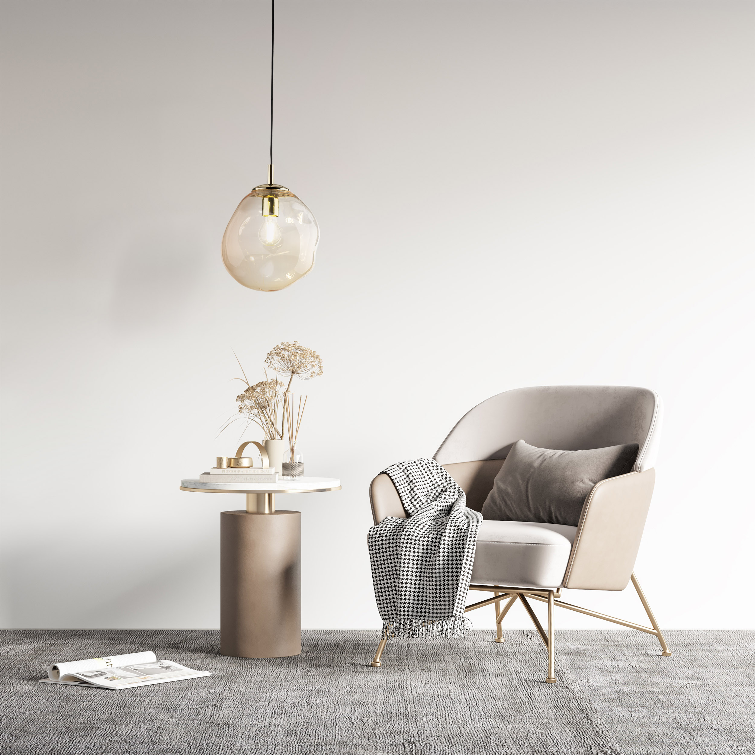 TK Lighting Sol lampa wisząca 1x15 W czarna-bursztynowa 10083