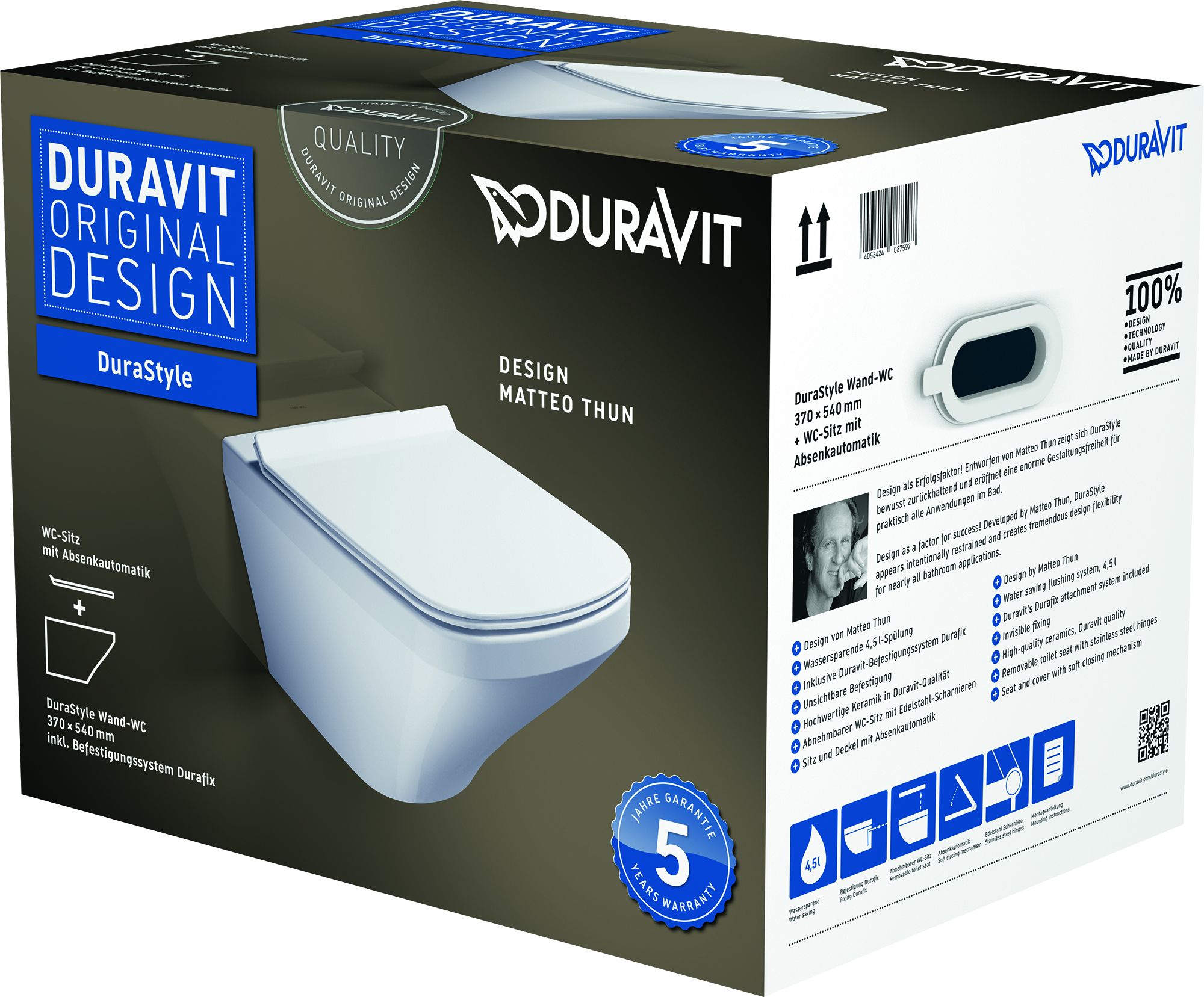 Duravit DuraStyle miska WC z deską wolnoopadającą 45520900A1
