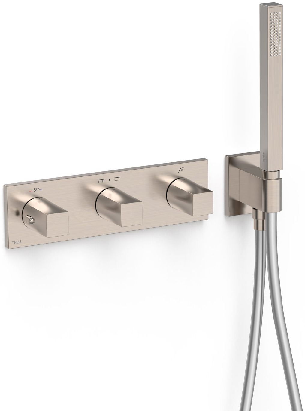 Tres B-System bateria wannowo-prysznicowa podtynkowa termostatyczna stal 30725301AC