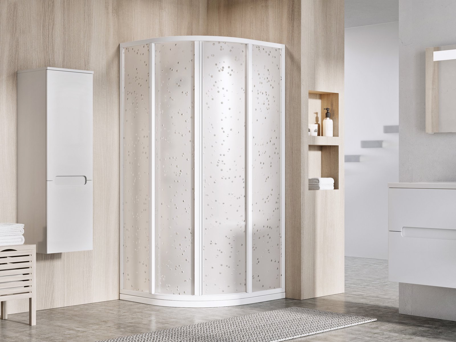 Ravak Supernova SKCP4-80 kabina prysznicowa 80x80 cm półokrągła biały/pearl 3114O10211