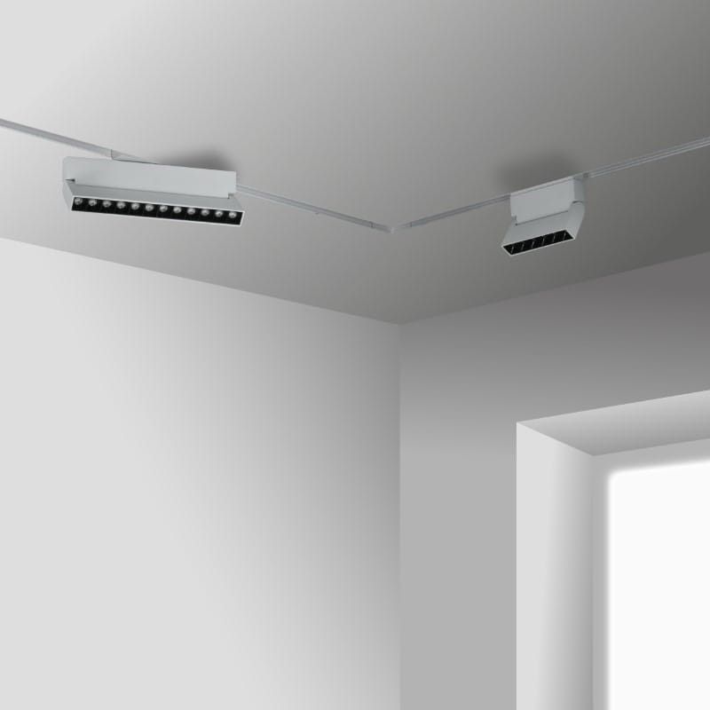 DPM M-Line łącznik kątowy do szyny magnetycznej poziomy podtynkowy biały MTL-R-L-W