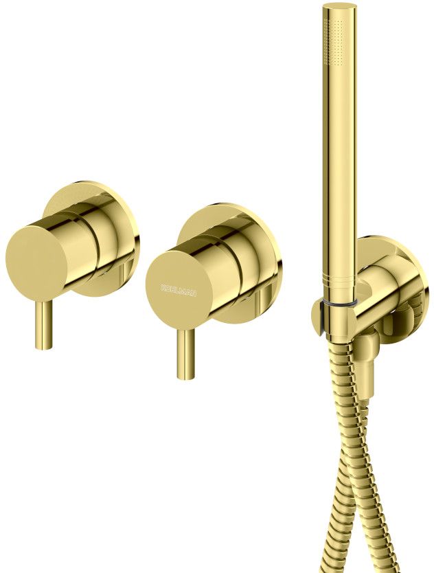 Kohlman Axel Gold bateria wannowo-prysznicowa podtynkowa złoty połysk QW260AGD