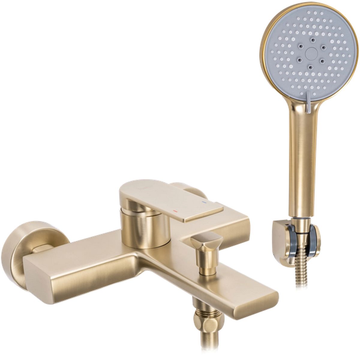 Rea Verso bateria wannowo-prysznicowa ścienna złoty szczotkowany REA-B6565 - Wysyłka w 24h