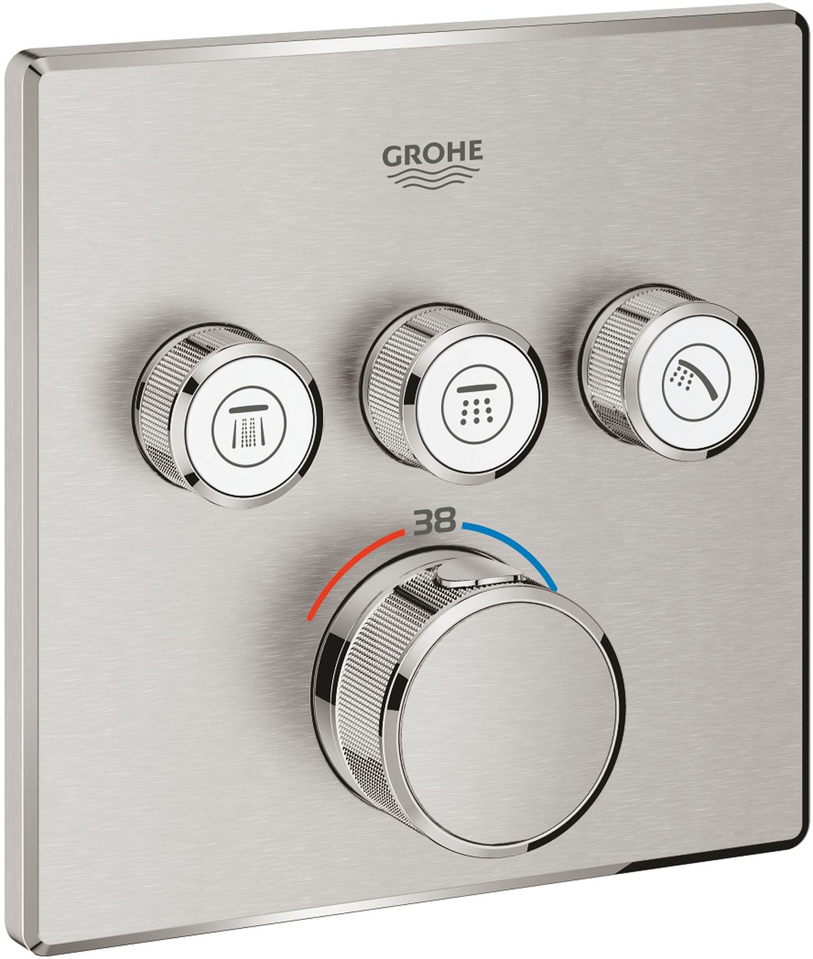 Grohe Grohtherm SmartControl bateria wannowo-prysznicowa podtynkowa termostatyczna stal nierdzewna 29126DC0