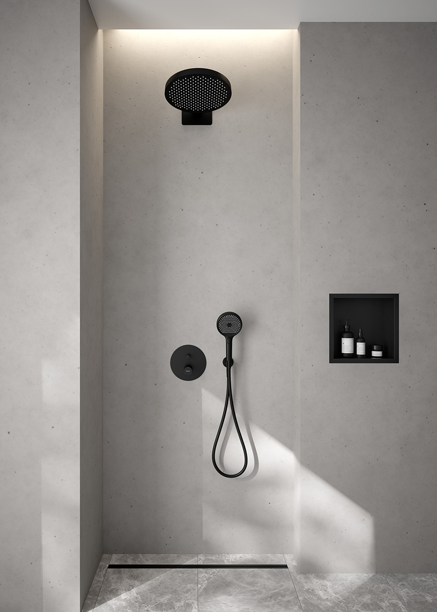 Oltens Langan Slim maskownica odpływu liniowego 70 cm czarny 30018300 - Wysyłka w 24h