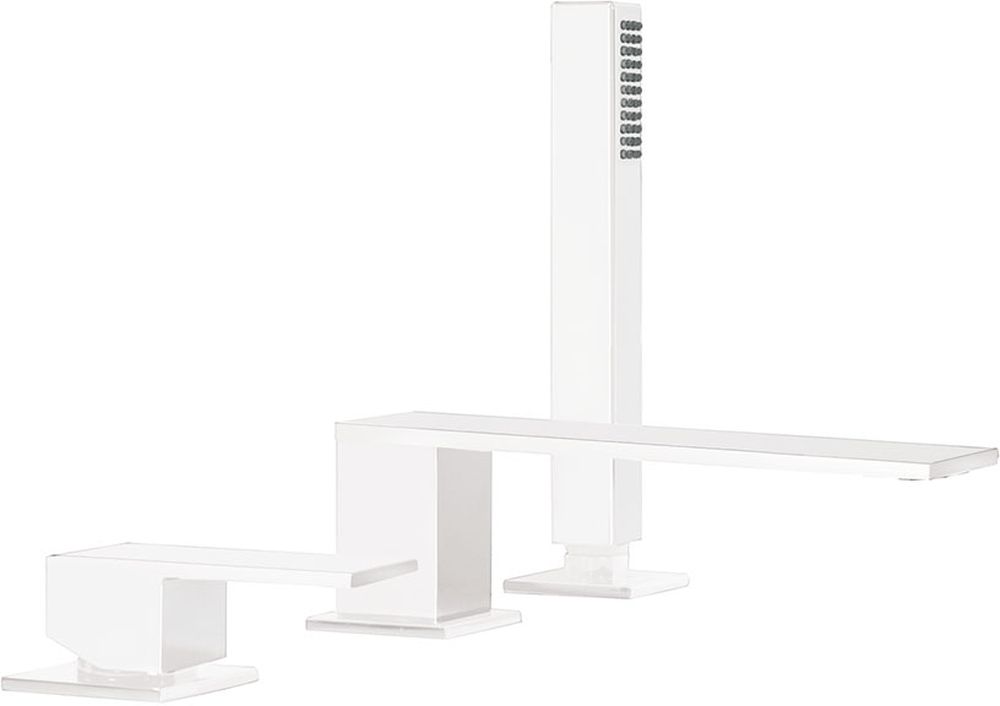 Tres Cuadro Exclusive bateria wannowo-prysznicowa 3-otworowa biały mat 006.161.05.BM