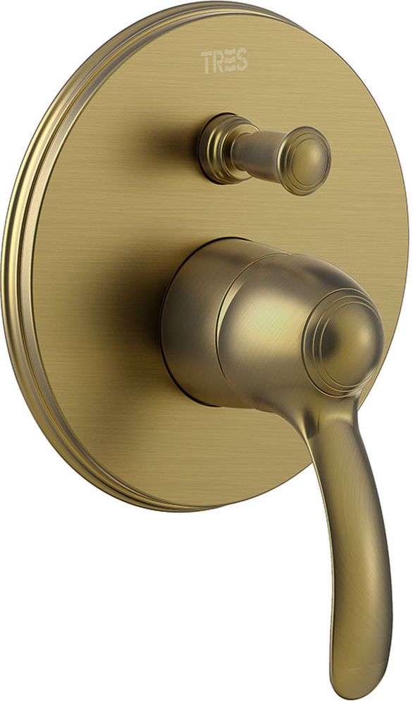 Tres Monoclasic bateria wannowo-prysznicowa podtynkowa stary mosiądz 242.180.01.LV