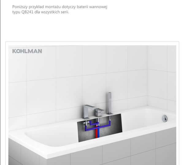 Kohlman Nexen bateria wannowo-prysznicowa 3-otworowa chrom QB241U