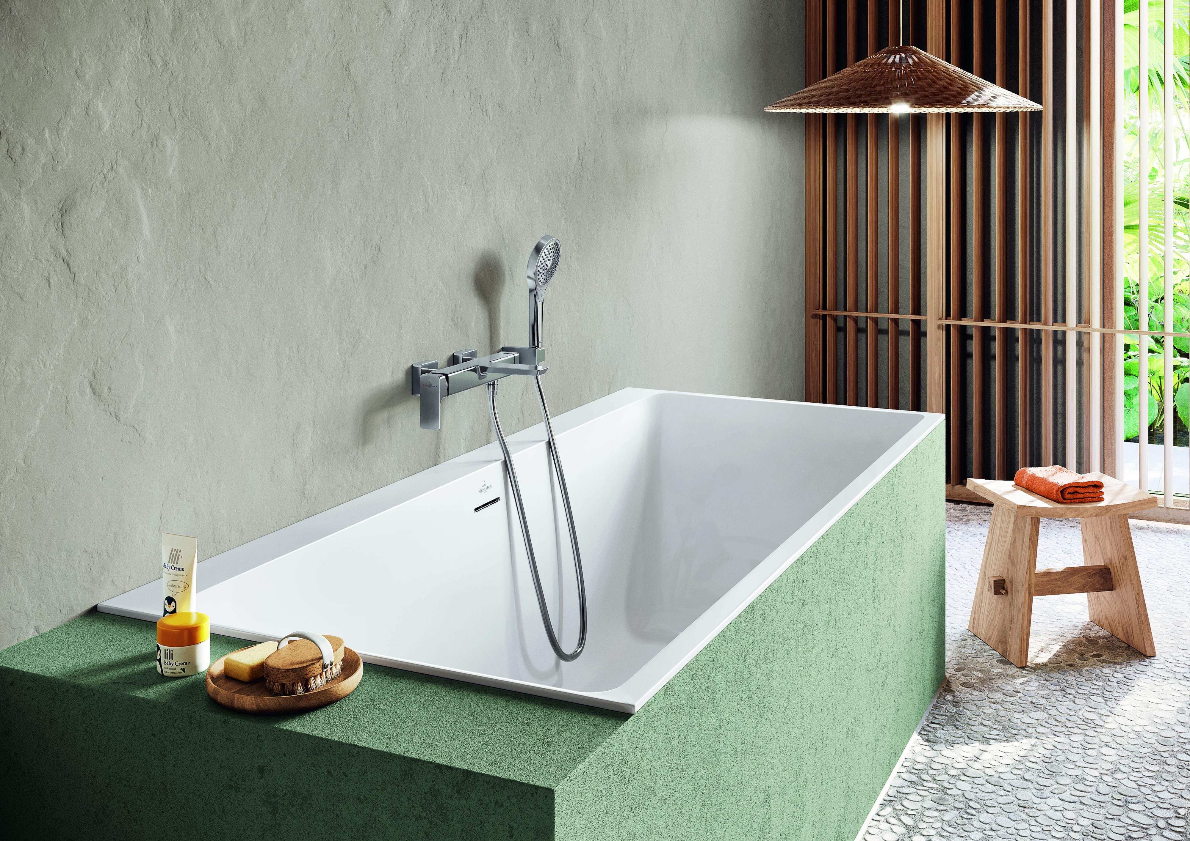 Villeroy & Boch Subway 3.0 bateria wannowo-prysznicowa ścienna nikiel szczotkowany TVT11200200064