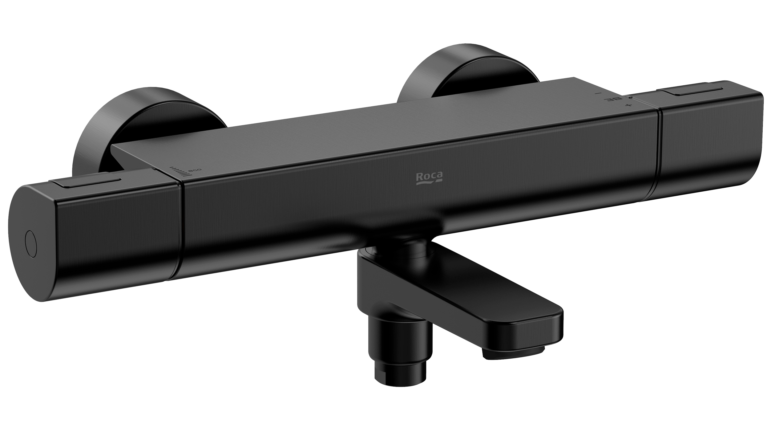 Roca T-1000 bateria wannowo-prysznicowa ścienna termostatyczna czarna A5A1E2ENM0