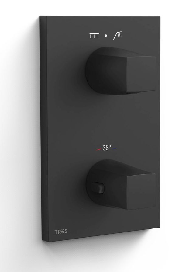 Tres Therm-Box bateria wannowo-prysznicowa podtynkowa termostatyczna czarny mat 21125001NM - Wysyłka w 24h