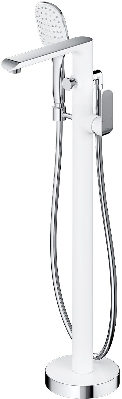 Omnires Sacramento bateria wannowo-prysznicowa wolnostojąca chrom/biały SC2333XCRB