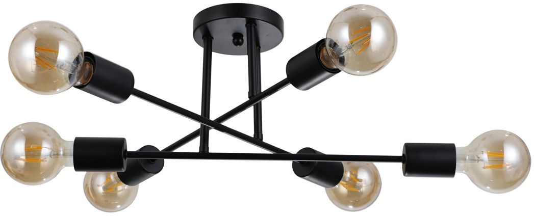 Italux Formio lampa wisząca 6x40 W czarny mat PND-4052-6-BL