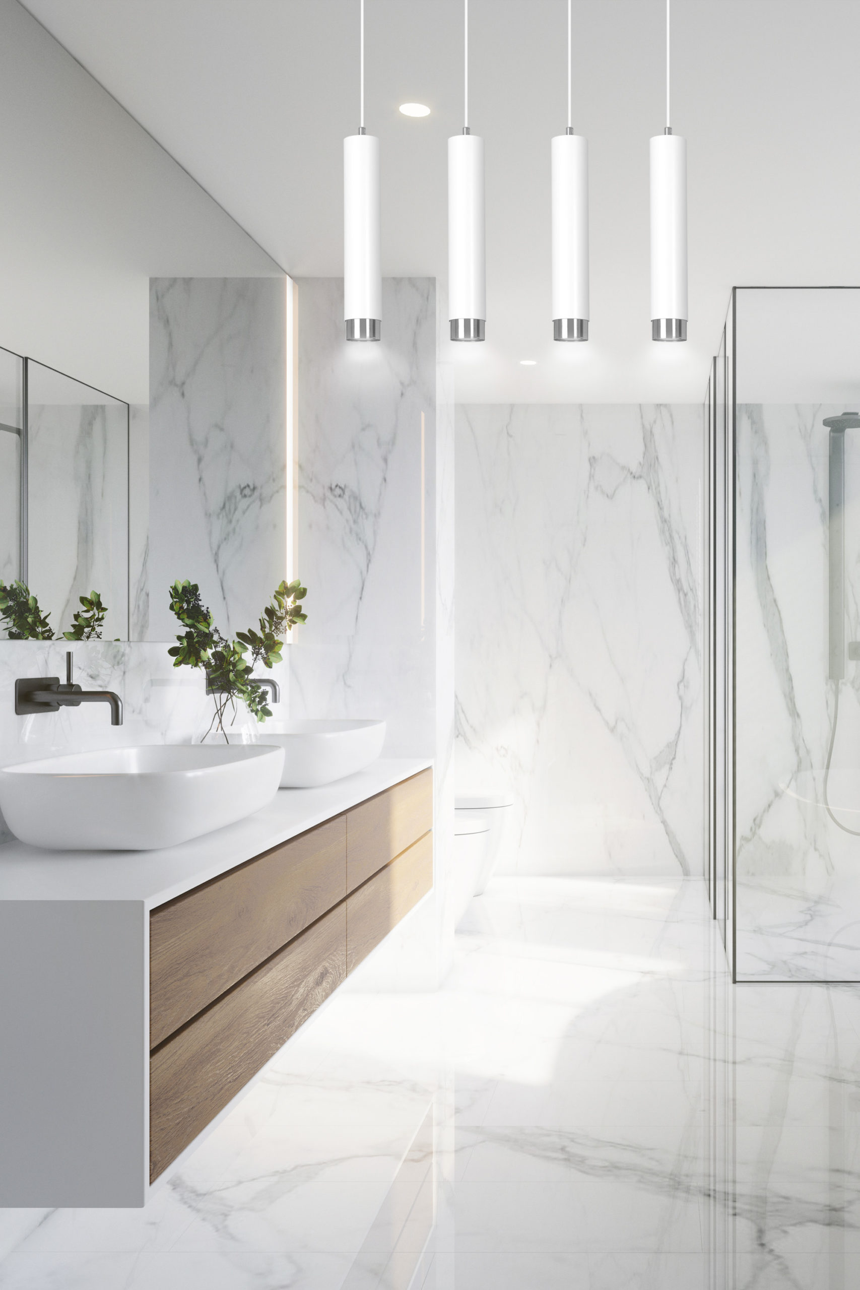 Emibig Kibo lampa wisząca 4x8 W biała-chrom 641/4