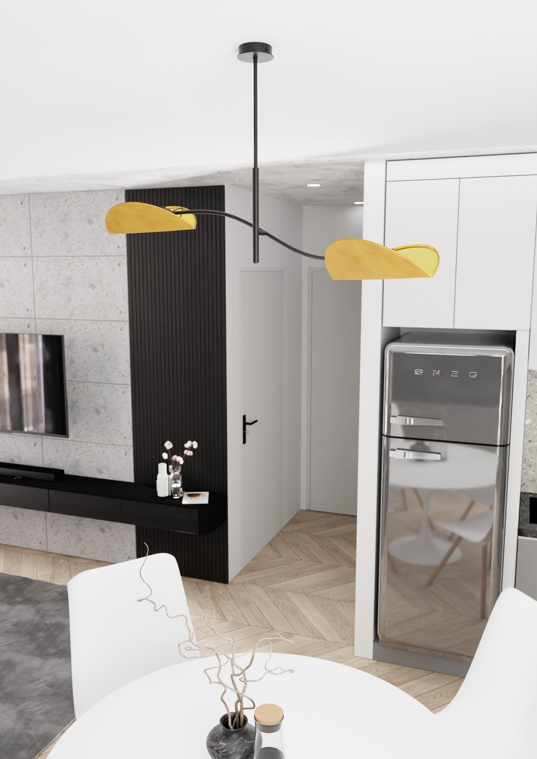 Emibig Lotus lampa podsufitowa 2x10 W musztardowy 1460/2