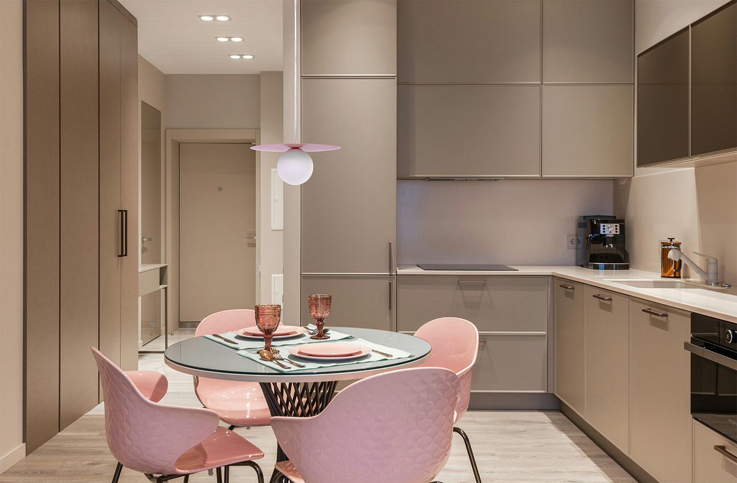 Kaja Robin lampa wisząca 1x10 W biała-różowa K-5441