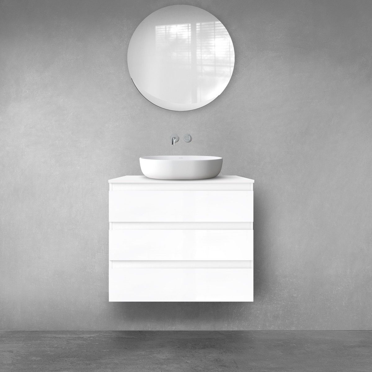 Oltens Vernal zestaw mebli łazienkowych 80 cm z blatem biały połysk 68457000 - Wysyłka w 24h