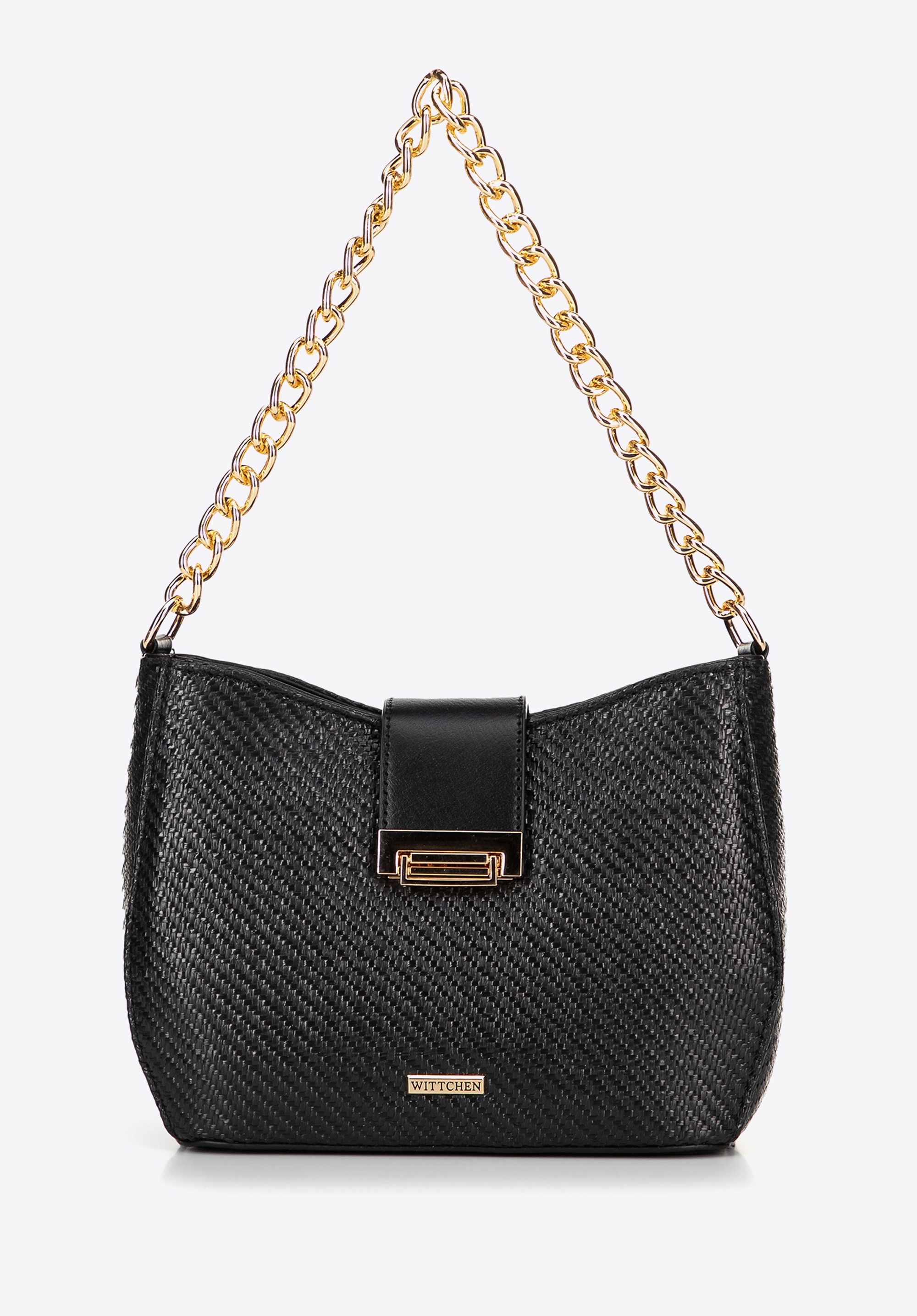 Damska torebka crossbody pleciona czarna