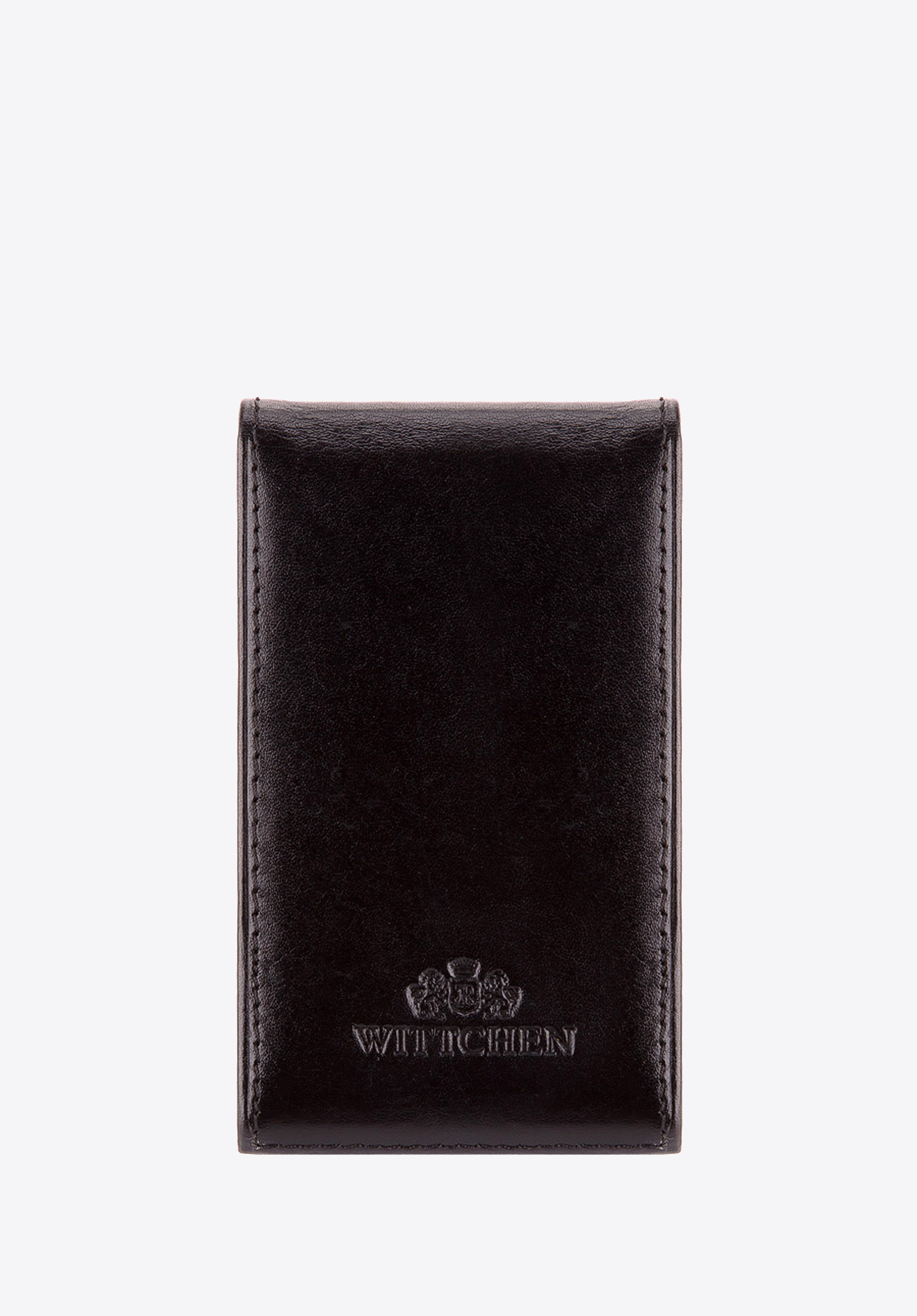 Etui na wizytówki ze skóry twarde czarne