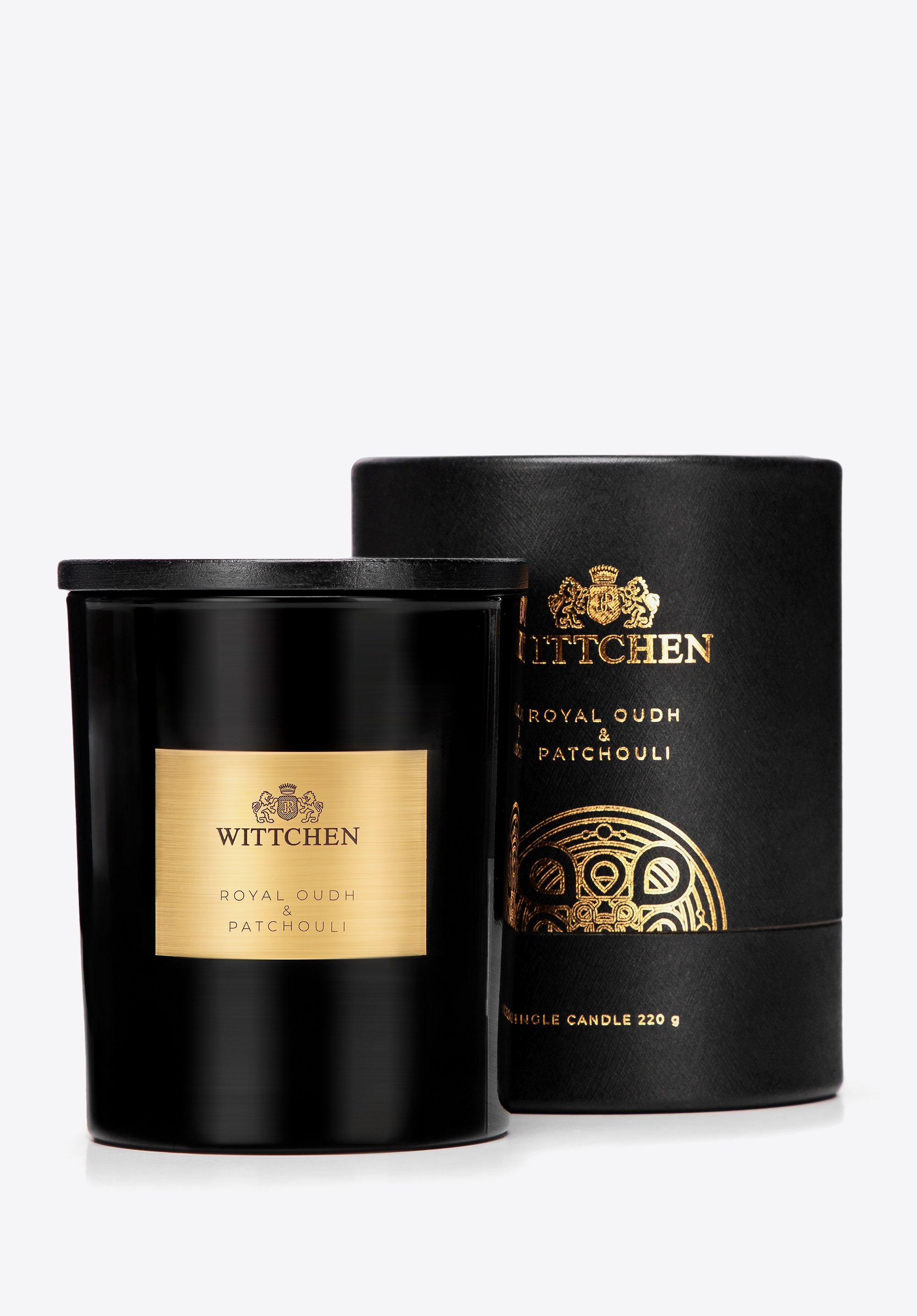 Świeca sojowa z bawełnianym knotem mała Royal Oudh & Patchouli