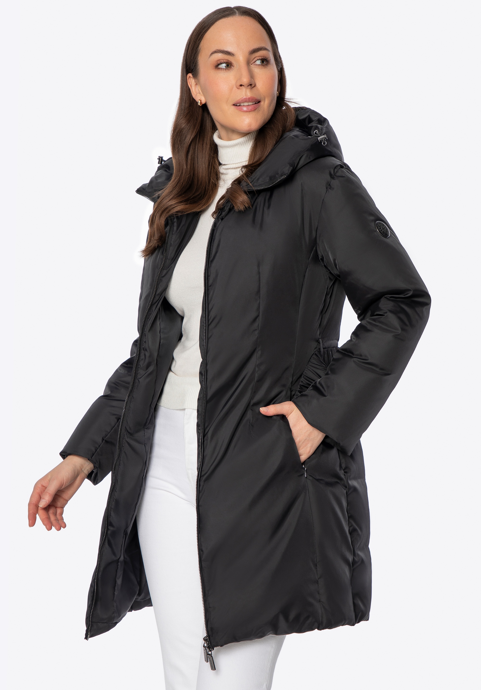 Damska kurtka puchowa z naturalnym wypełnieniem czarna