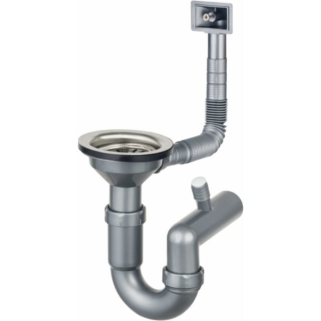 DEANTE Syfon do zlewozmywaka stalowego 1-komorowego - przelew w komor