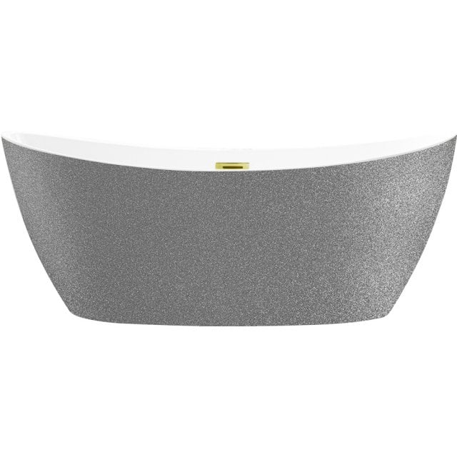 BESCO Wanna wolnostojąca AYLA SREBRNA 170x80 maskownica syfonu z prze