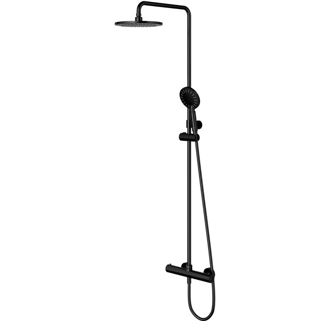 OMNIRES Termostatyczny system prysznicowy UNI natynkowy czarny mat Y1