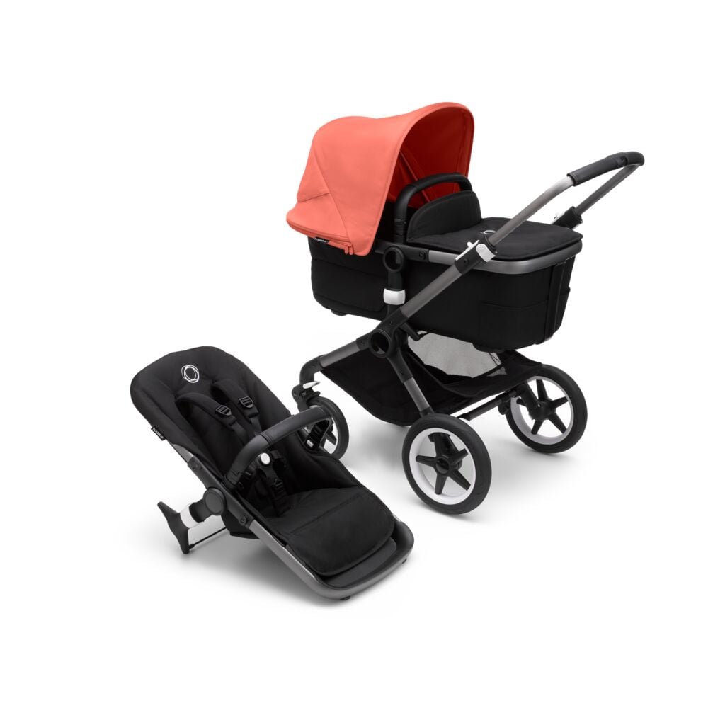 Bugaboo, Fox3 - wózek głęboko-spacerowy-Graphite-Sunrise Red-Midnight Black